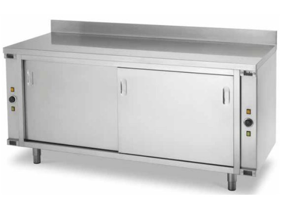 Tavoli inox armadiati profonditą cm.80 caldi ventilati cm.100-200